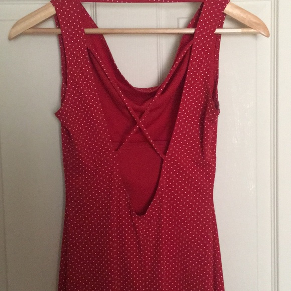 Red mini white polka dot dress - Picture 2 of 2